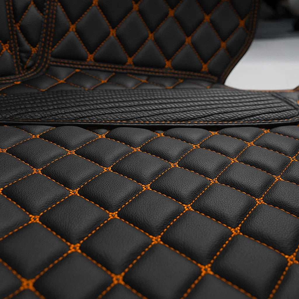 Black & Orange Stitching Custom Car Floor Mats
