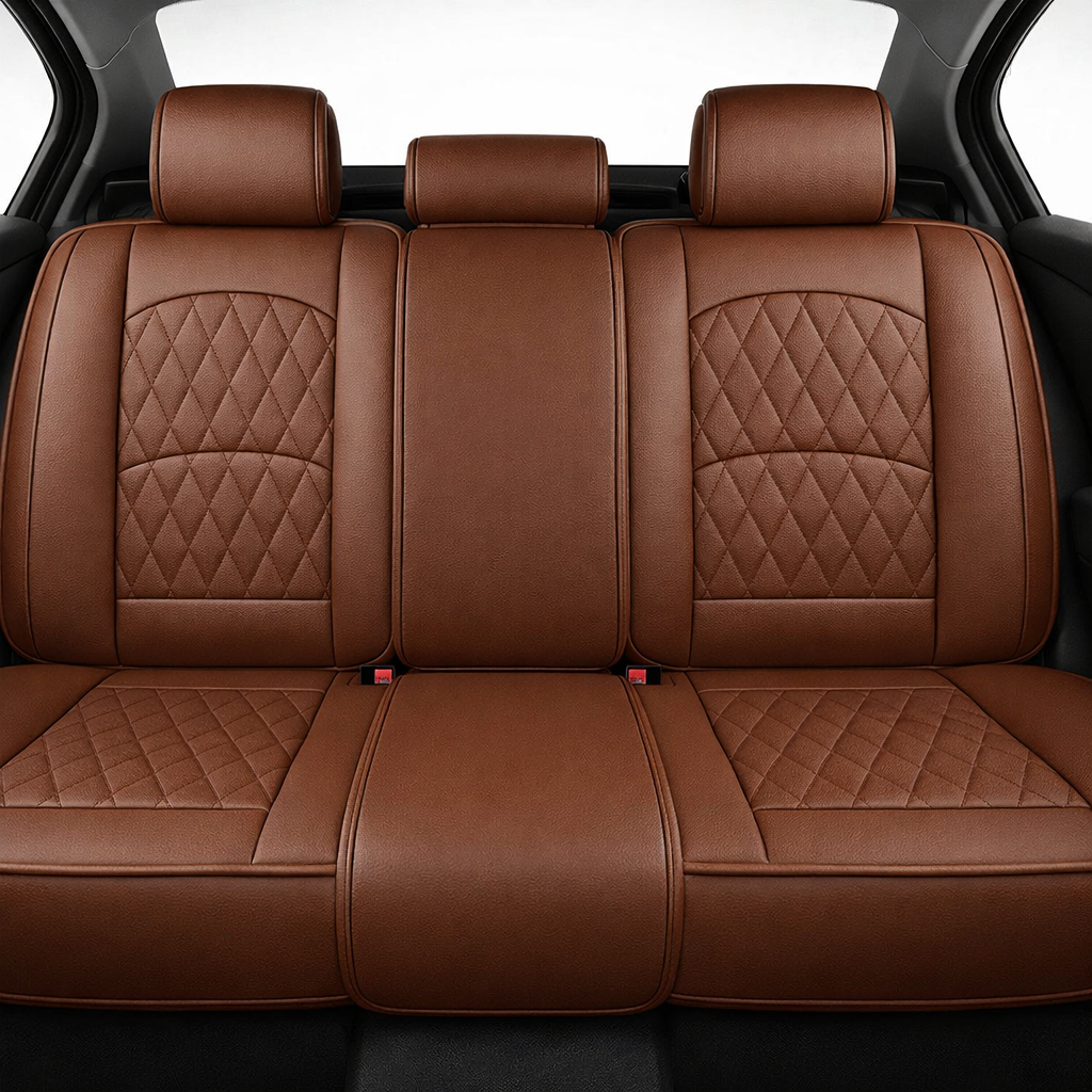 Brown Quilted Leather Seat Covers
