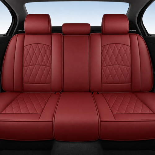 Red Quilted Leather Seat Covers