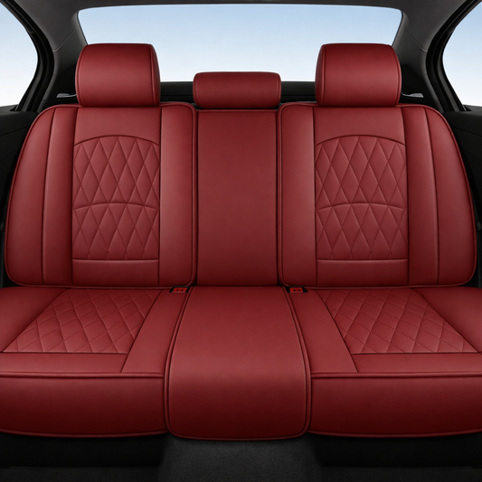 Red Quilted Leather Seat Covers