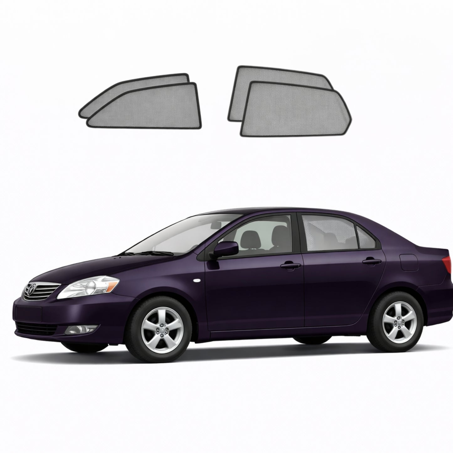Toyota Corolla Sedan 9th Generation Car Window Shades (E120/E130; 2000-2007)