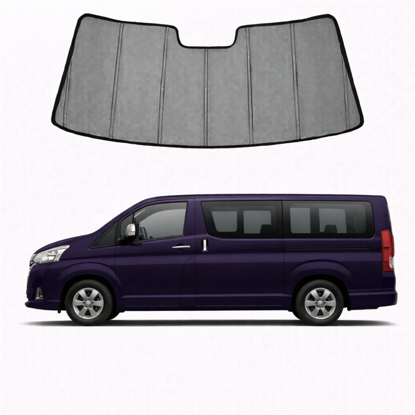 Toyota HiAce/Granvia 6th Generation Front Windscreen Sun Shade (H300; 2019-Present)