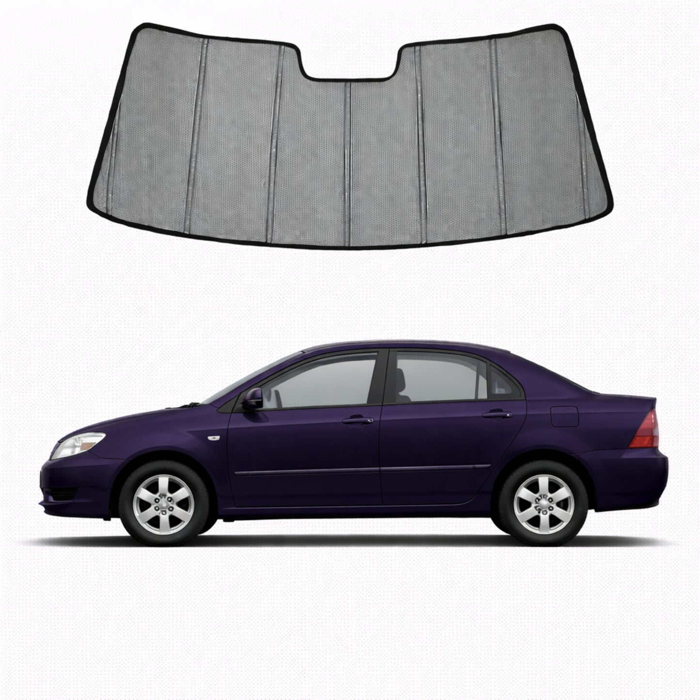 Toyota Corolla Hatchback/Sedan/Wagon 9th Generation Front Windscreen Sun Shade (E120/E130; 2000-2007)