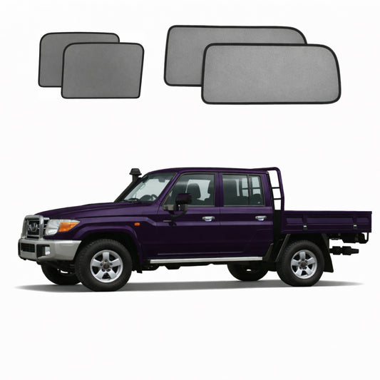 Toyota LandCruiser 70 Series Double Cab Car Window Shades (79 Series; 1984-Present)