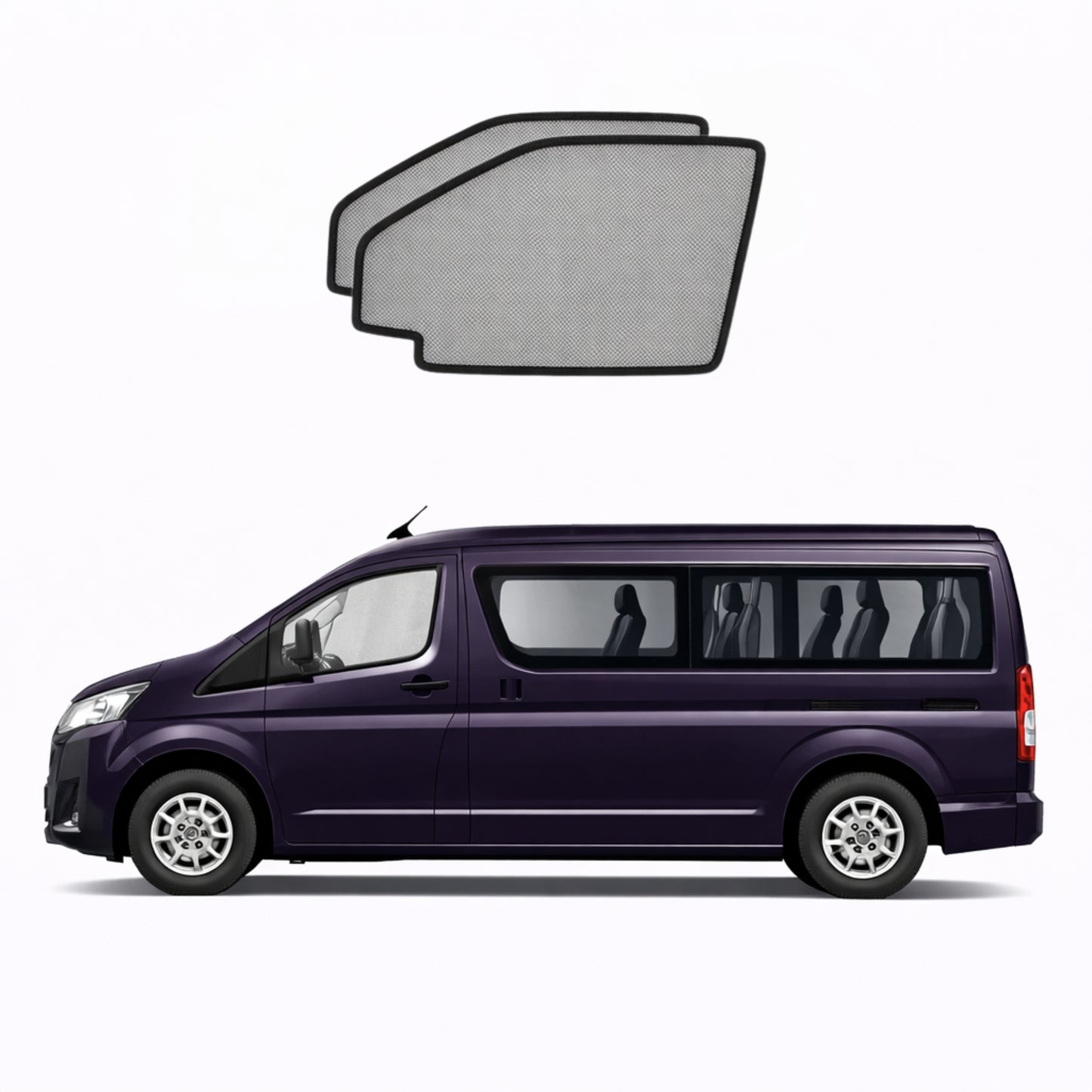 Toyota HiAce Commuter 6th Generation Front Door Car Window Shades (SLWB) (H300; 2019-Present)