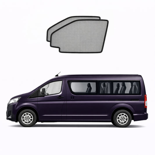 Toyota HiAce Commuter 6th Generation Front Door Car Window Shades (SLWB) (H300; 2019-Present)