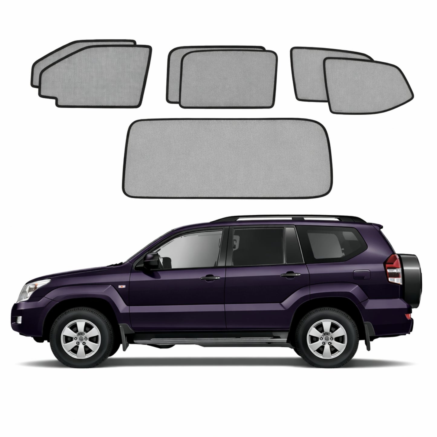 Toyota LandCruiser Prado 120 Series Car Window Shades (J120; 2003-2009)