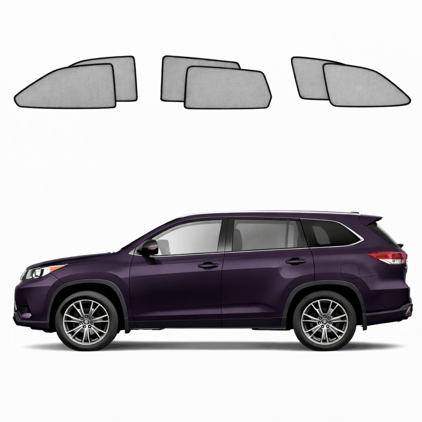 Toyota Kluger/Highlander 3rd Generation Car Window Shades (XU50; 2013-2020)