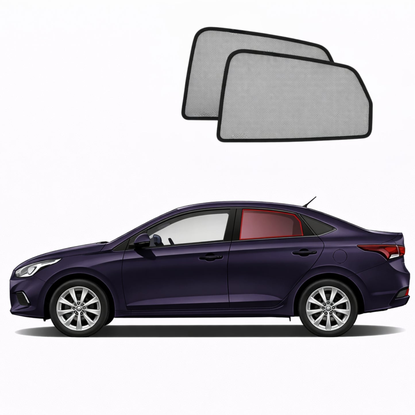 Hyundai Accent/Solaris/Verna Sedan 5th Generation Car Rear Window Shades (HC/YC; 2017-2022)