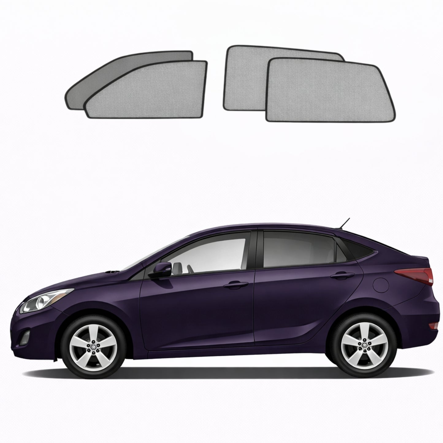 Hyundai Accent/Verna Sedan 4th Generation Car Window Shades (RB/RC; 2010-2019)