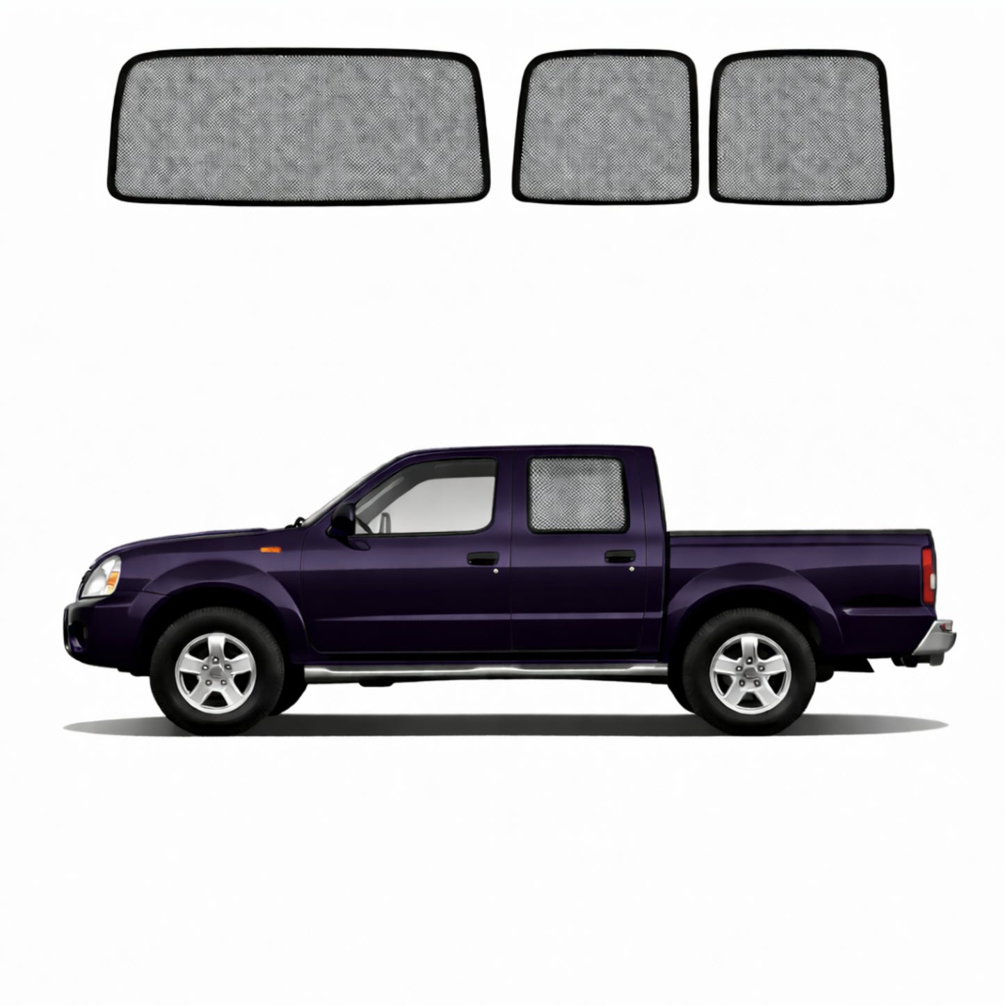 Nissan Navara/Frontier Crew Cab 1st Generation Car Window Shades (D22; 1997-2015)