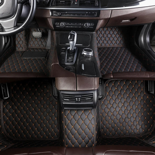 Black & Orange Stitching Custom Car Floor Mats
