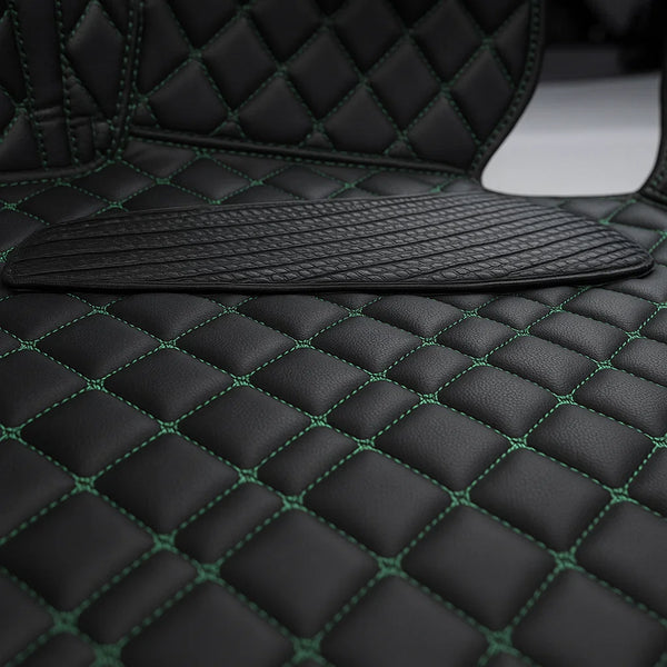 Custom Black & Green stitching Car Floor Mats