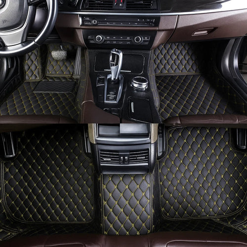 Black & Yellow Stitching Custom Car Floor Mats
