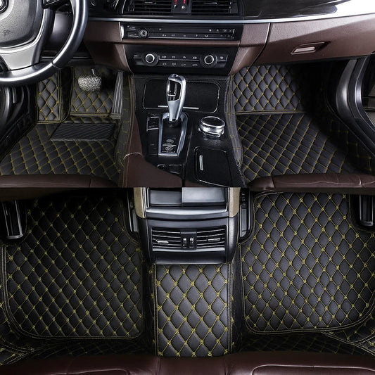 Black & Yellow Stitching Custom Car Floor Mats