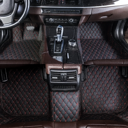 Black & Red Stitching Custom Car Floor Mats