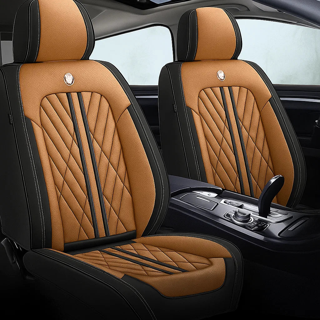 Brown & Black Car Seat Covers